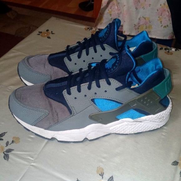 Nike Other - Nike Air Huarache Run Ultra 318429-044 Men's Gray Blue Athletic Sneakers Size 9